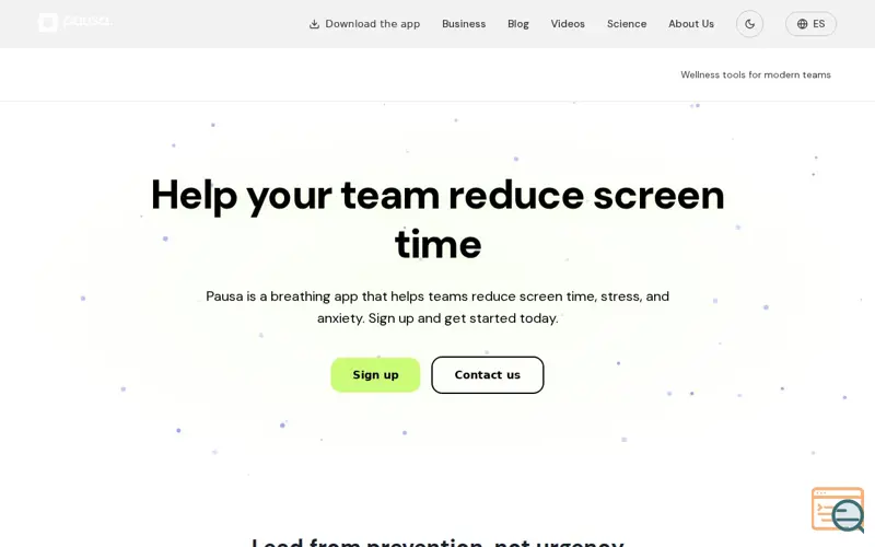 Screenshot of Pausa for People