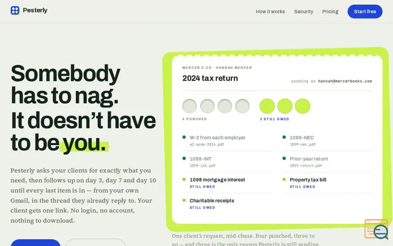 Screenshot of Pesterly