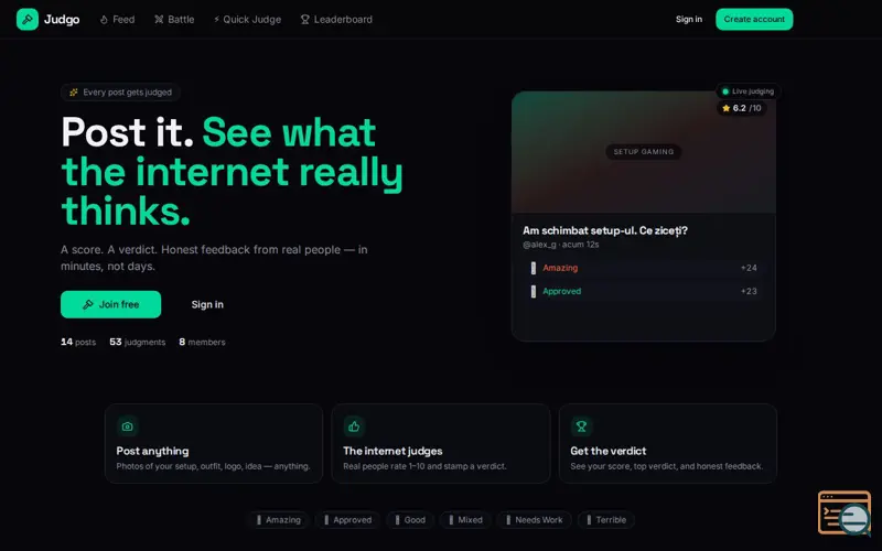 Screenshot of Judgo