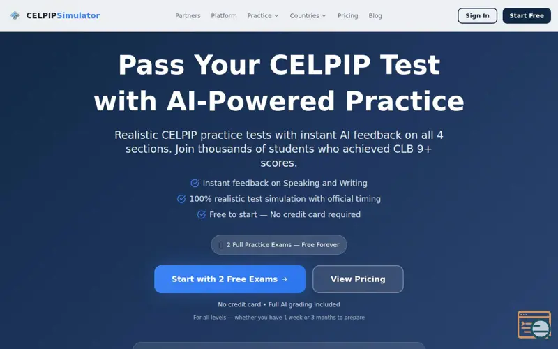 Screenshot of CELPIP Simulator