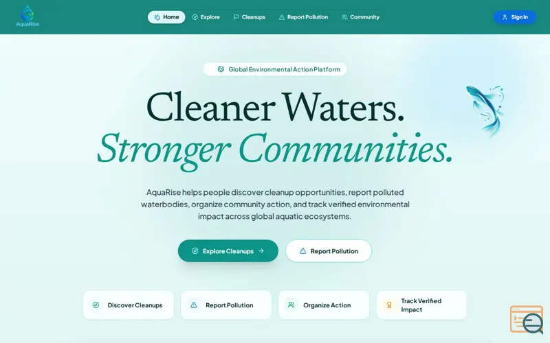 Screenshot of AquaRise App