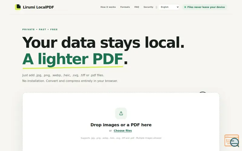 Screenshot of Lirumi LocalPDF, a launch using Amazon