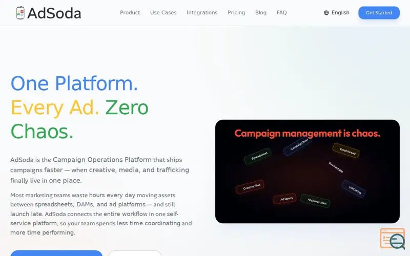 Screenshot of AdSoda