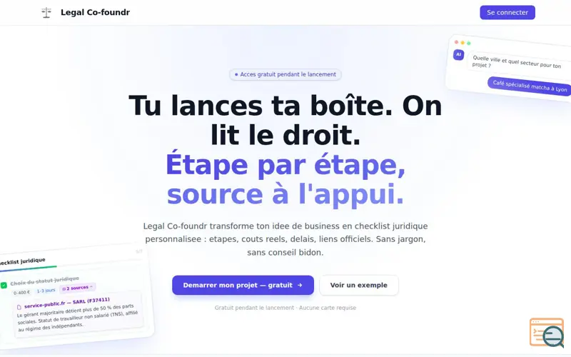 Screenshot of Legal Co-foundr