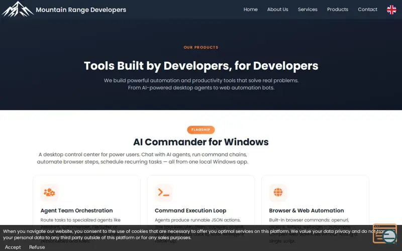 Screenshot of AICommander