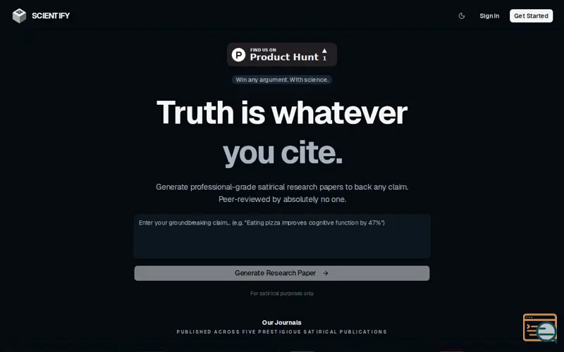 Screenshot of Scientify