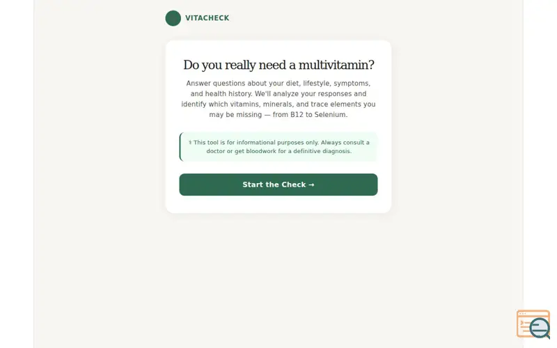 Screenshot of VitaCheck