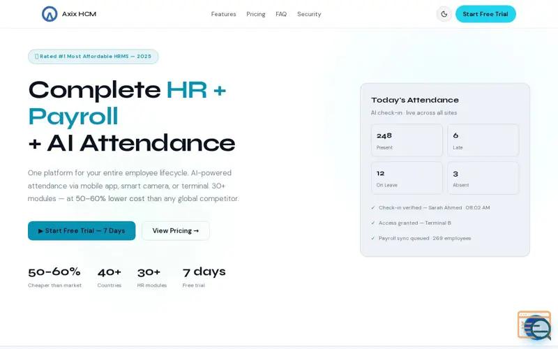Screenshot of Axix HCM