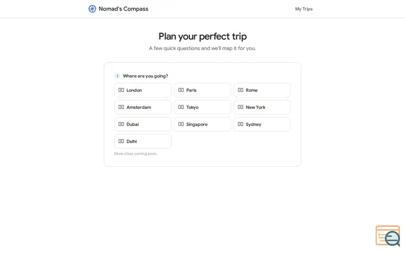 Screenshot of Nomad's Compass