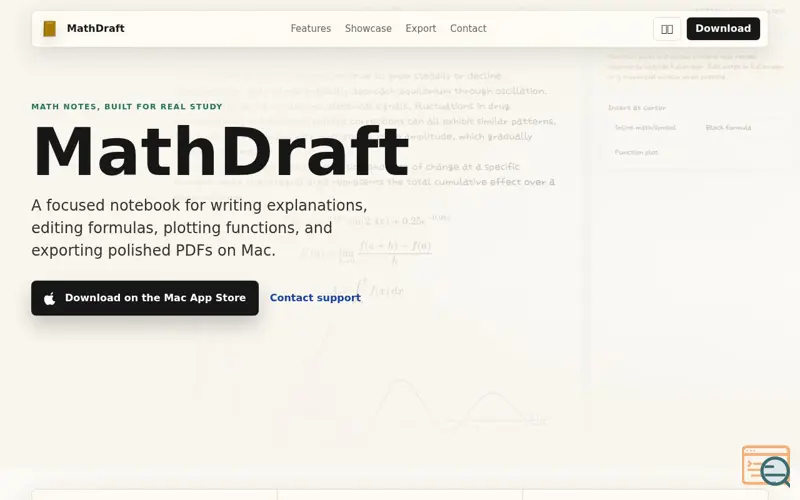 Screenshot of MathDraft