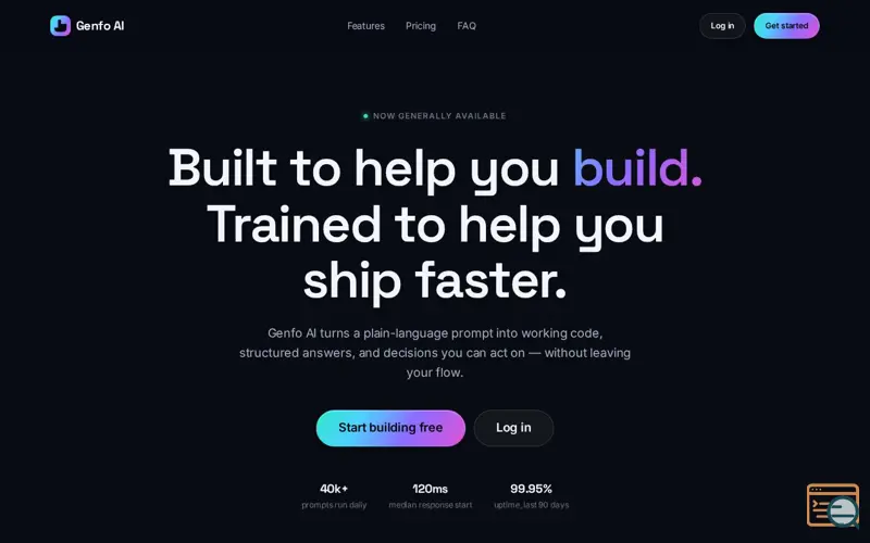 Screenshot of genfo ai