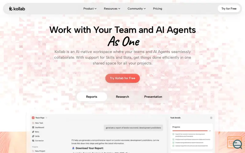 Screenshot of Kollab