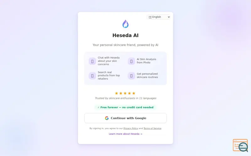 Screenshot of Heseda AI