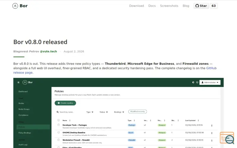 Screenshot of Bor