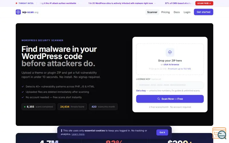 Screenshot of wp-scan.org