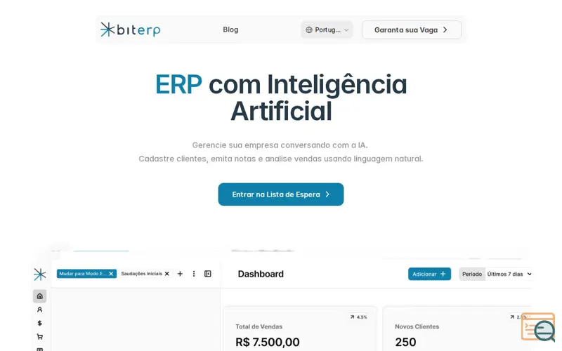 Screenshot of bitERP