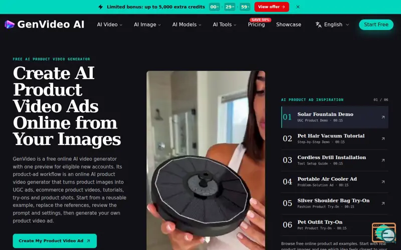 Screenshot of GenVideo AI