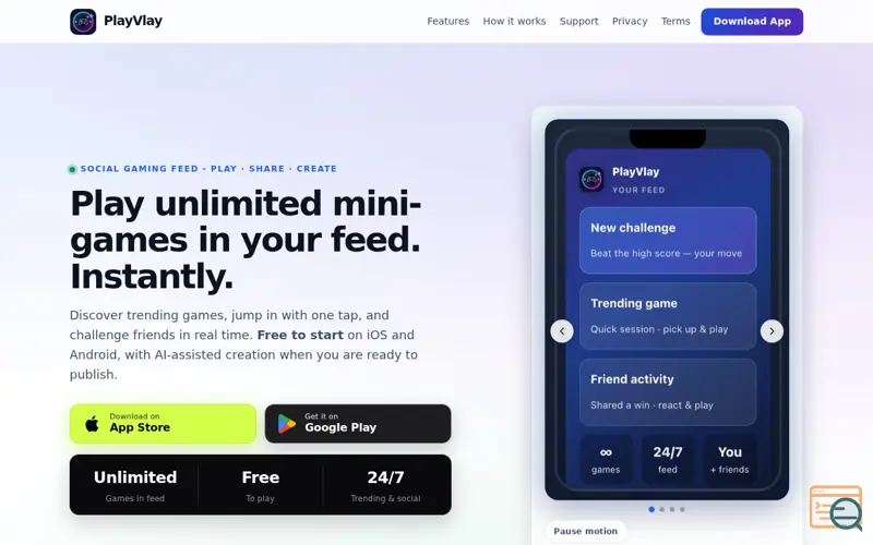 Screenshot of PlayVlay