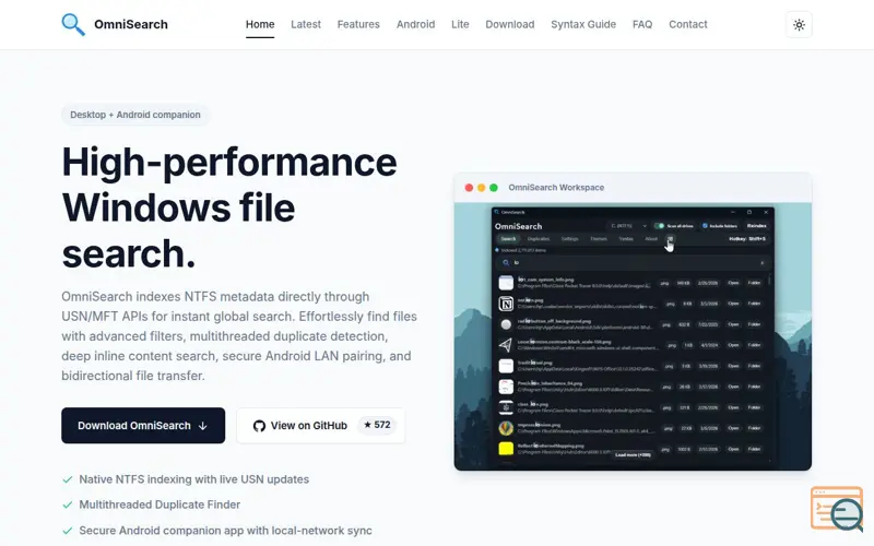 Screenshot of OmniSearch Lite