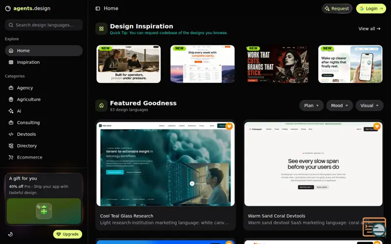 Screenshot of Agent's Design