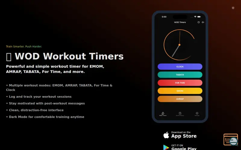 Screenshot of WOD Timer