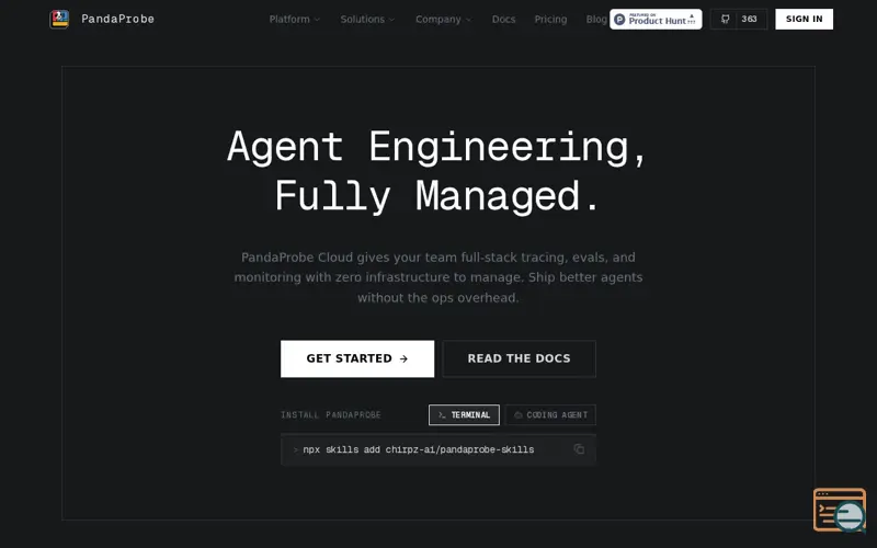 Screenshot of PandaProbe Cloud
