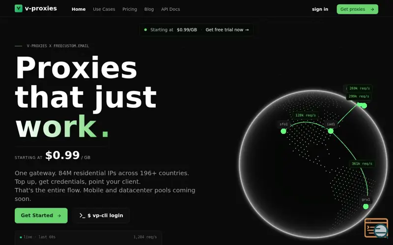 Screenshot of V-Proxies
