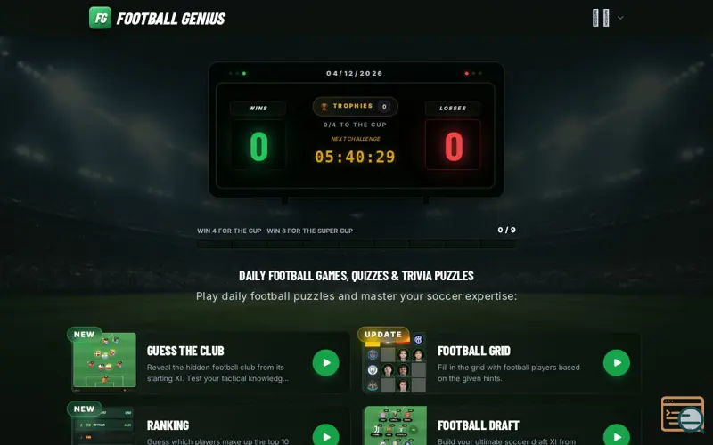 Screenshot of FootballGenius
