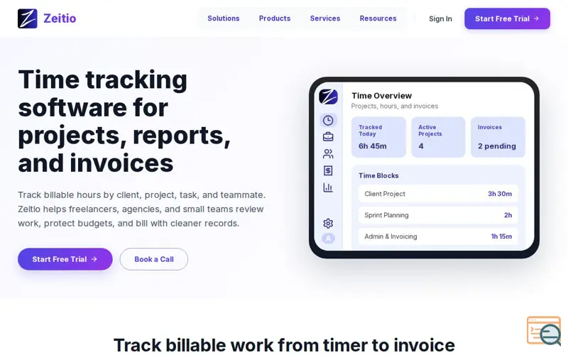 Screenshot of Zeitio