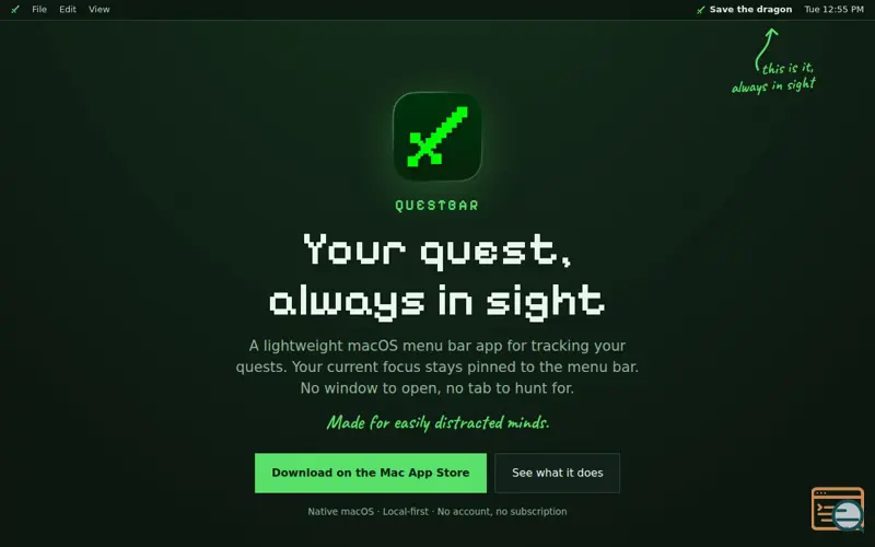 Screenshot of QuestBar