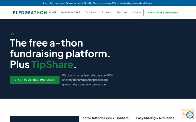Screenshot of PledgeAthon
