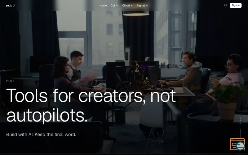 Screenshot of prjct/cloud