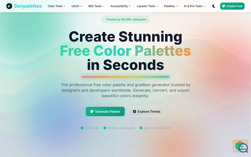 Screenshot of Devpalettes