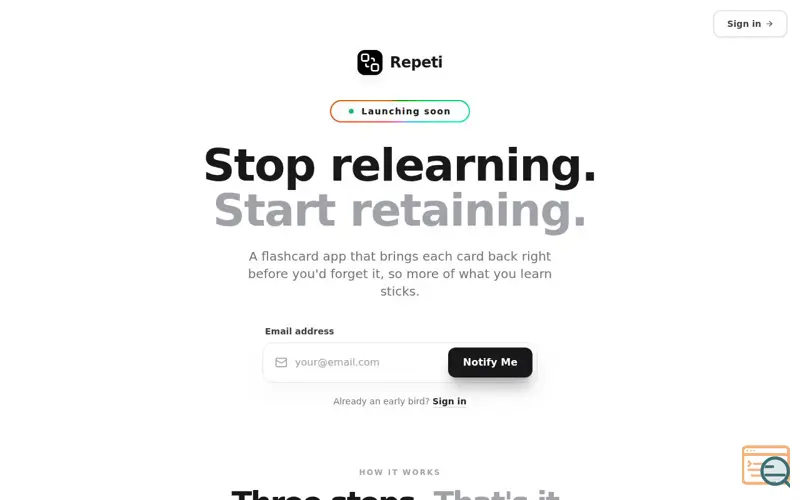 Screenshot of Repeti
