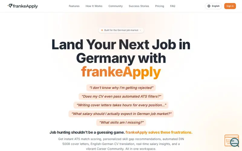 Screenshot of frankeApply