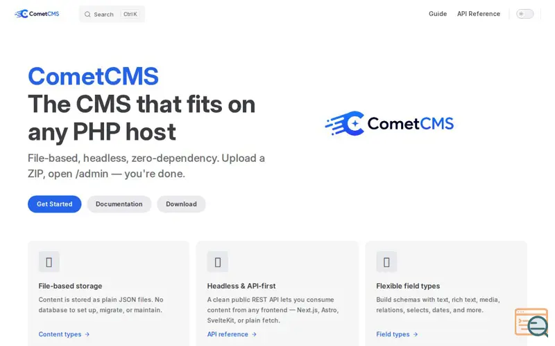 Screenshot of CometCMS