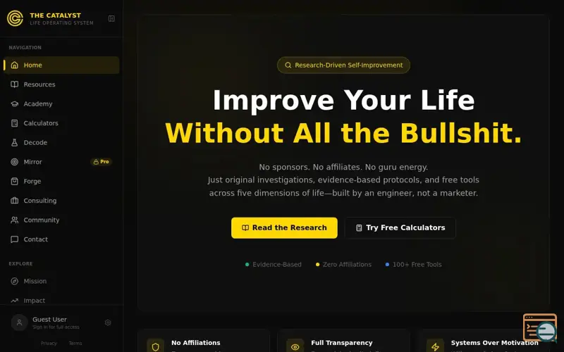 Screenshot of The Catalyst Project, a launch using WordPress VIP