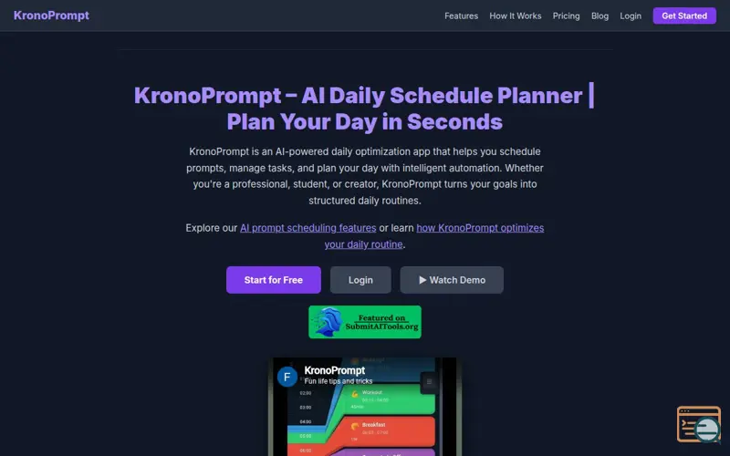 Screenshot of KronoPrompt