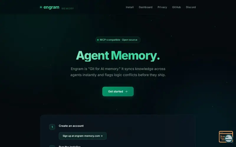 Screenshot of Engram — Agent Memory