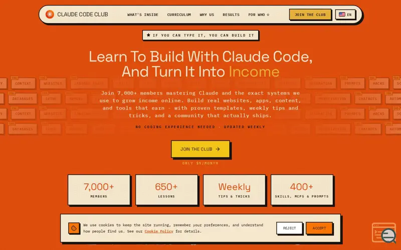 Screenshot of Claude Code Club