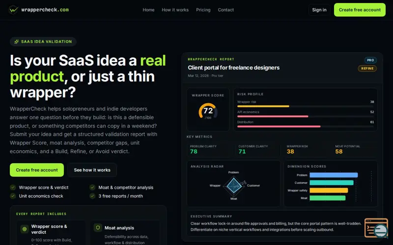 Screenshot of WrapperCheck