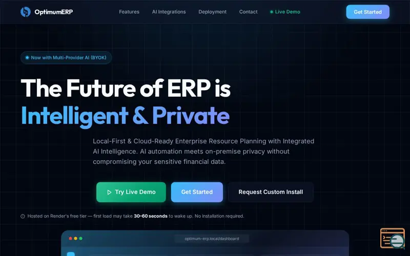 Screenshot of OptimumERP