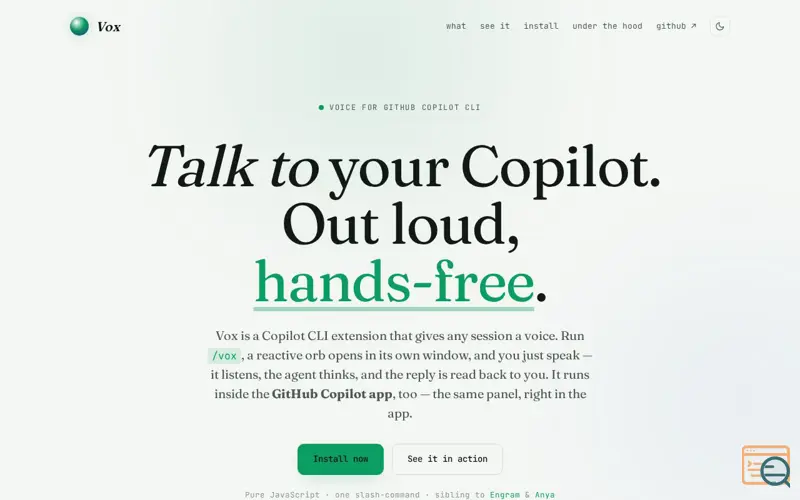 Screenshot of Vox