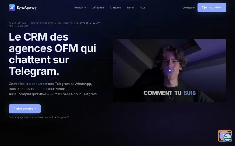 Screenshot of SyncAgency