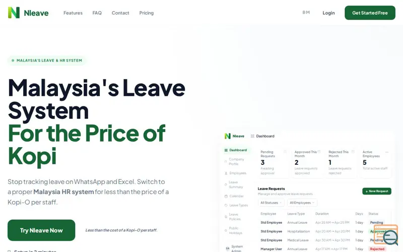 Screenshot of Nleave