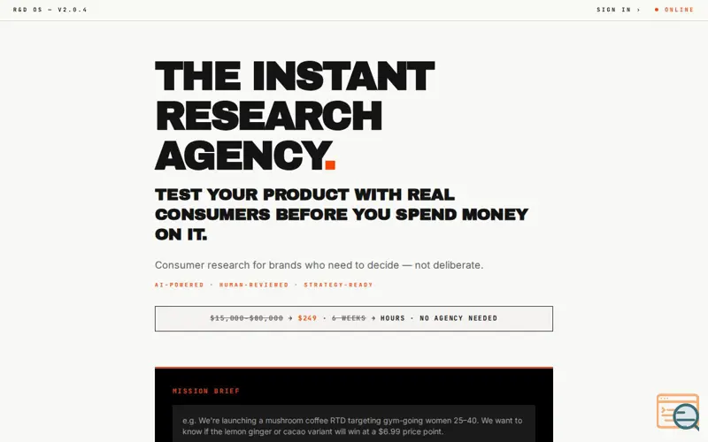Screenshot of R&D OS by Abz Labs