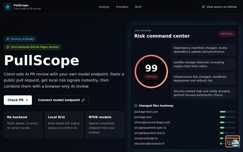 Screenshot of PullScope