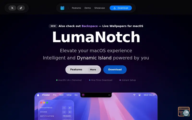 Screenshot of LumaNotch - Dynamic Island for macOS