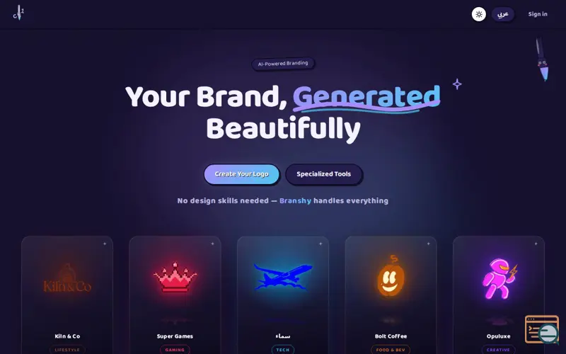 Screenshot of C1 — AI Logo & Brand Identity Generator