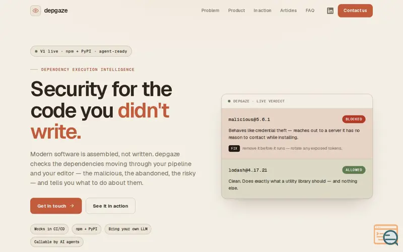 Screenshot of depgaze